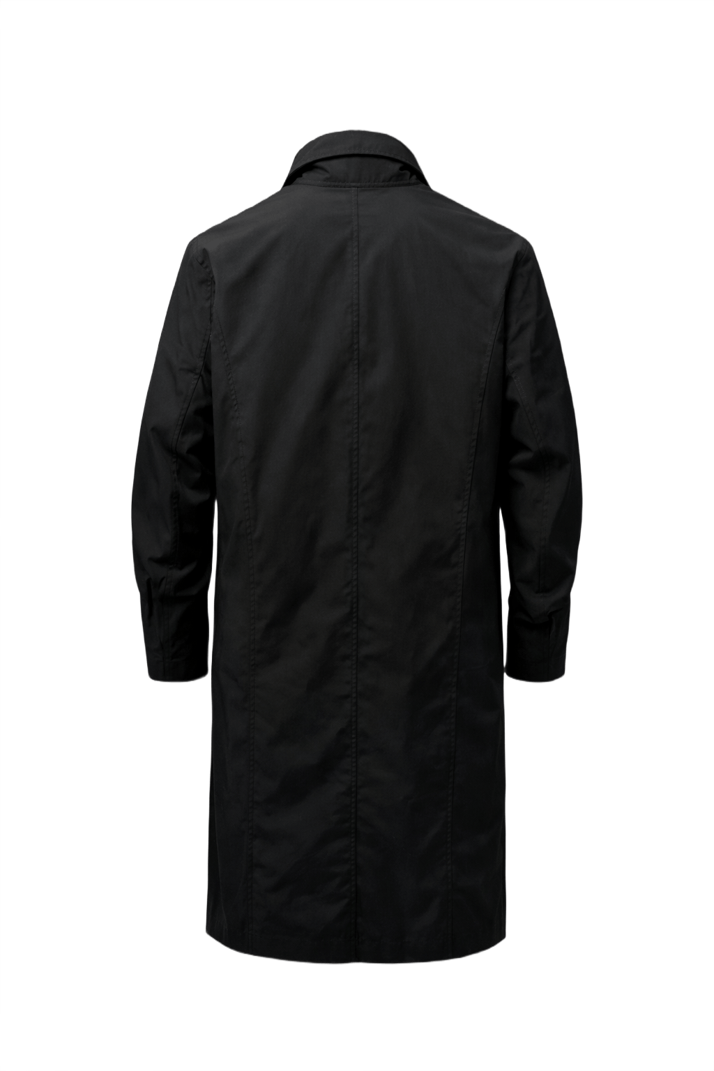 1990s Black Cotton Blend Coat - Back View