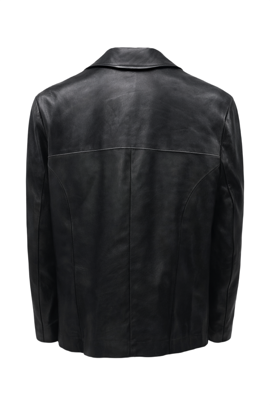 1990s Black Leather Mens Jacket - Back View