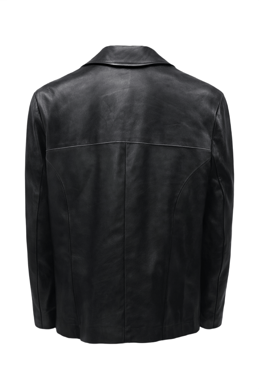 1990s Black Leather Mens Jacket - Back View