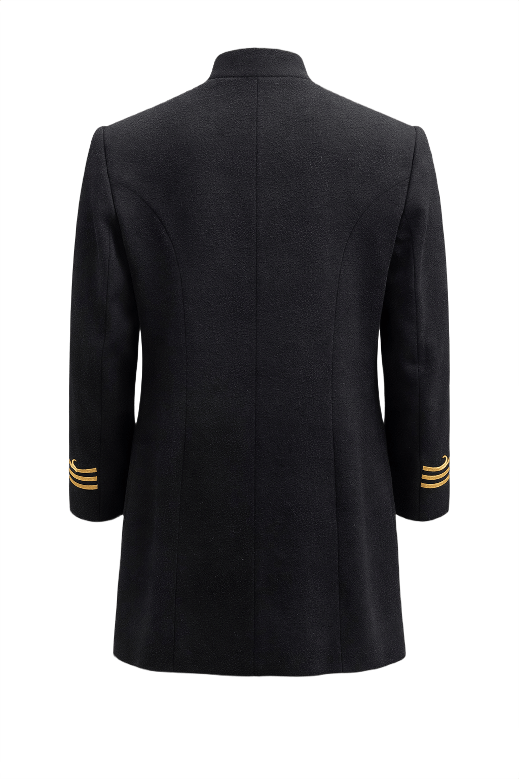 1990s Black Wool Coat - Back View