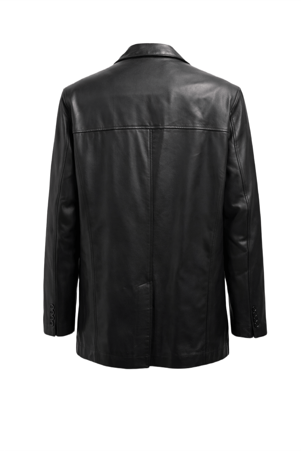 1990s Black Leather Jacket - Back View