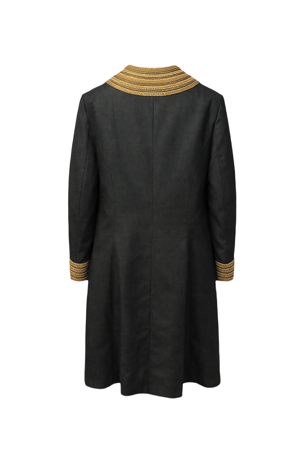 1970s Dark Green Wool Coat - Back View