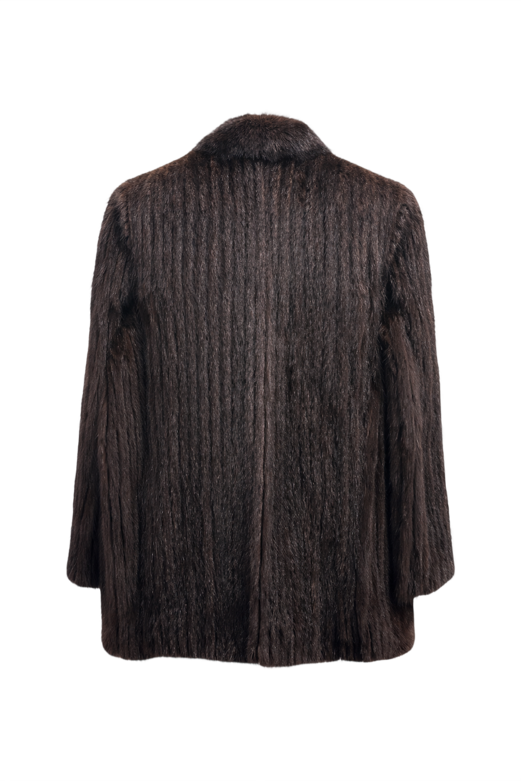 1980s Dark Brown Fur Coat - Back View