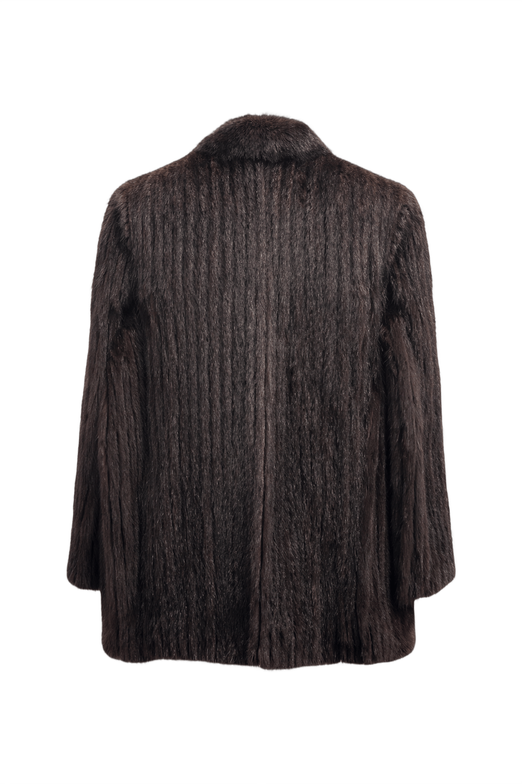 1980s Dark Brown Fur Coat - Back View