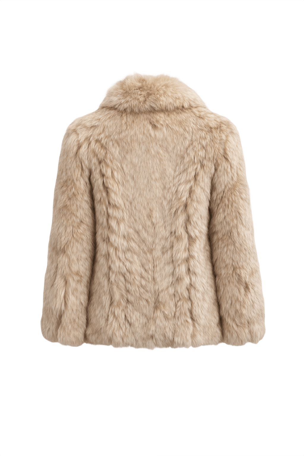 1980s Cream Fur Coat - Back View