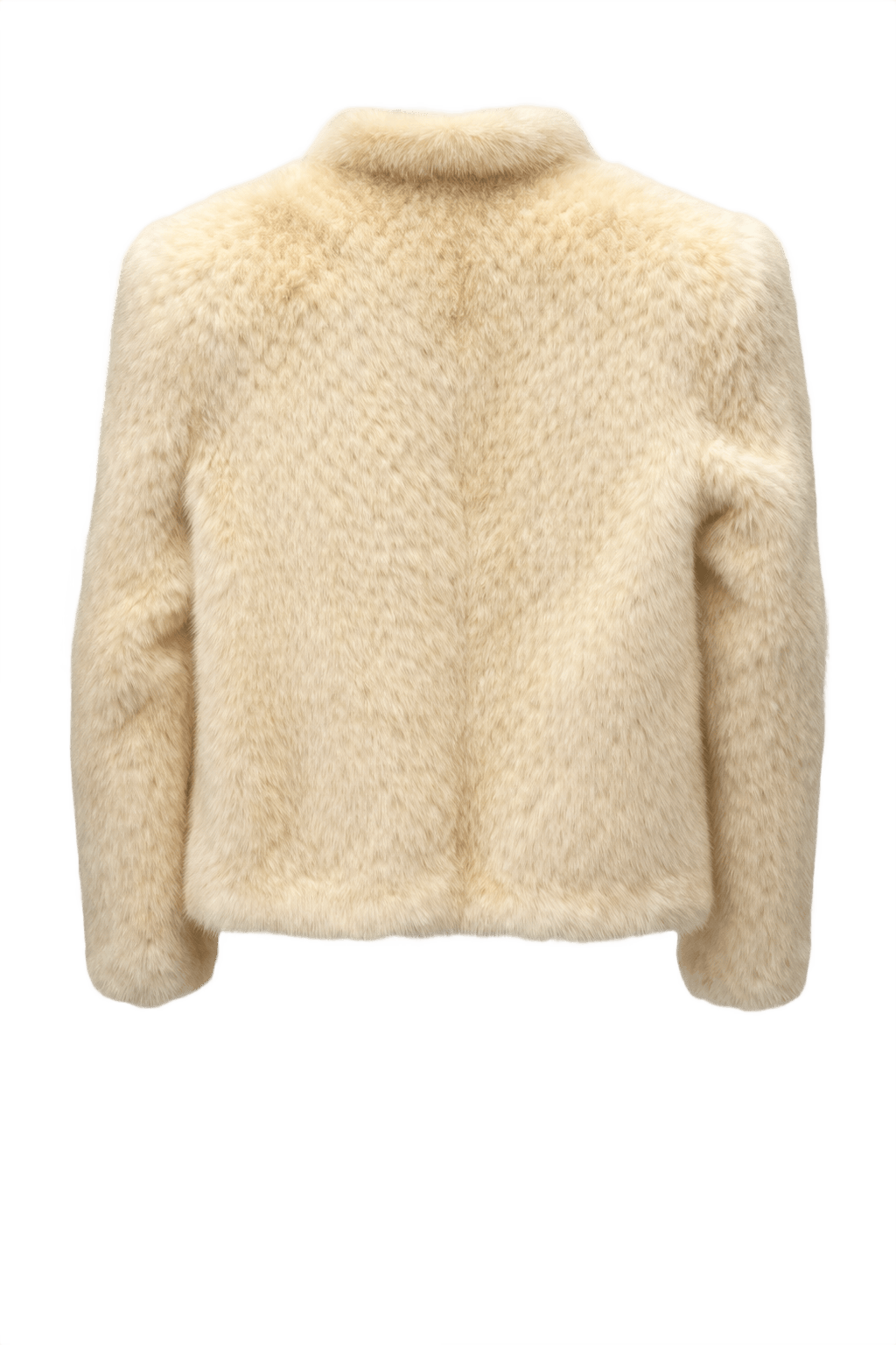 1980s Cream Fur Coat - Back View