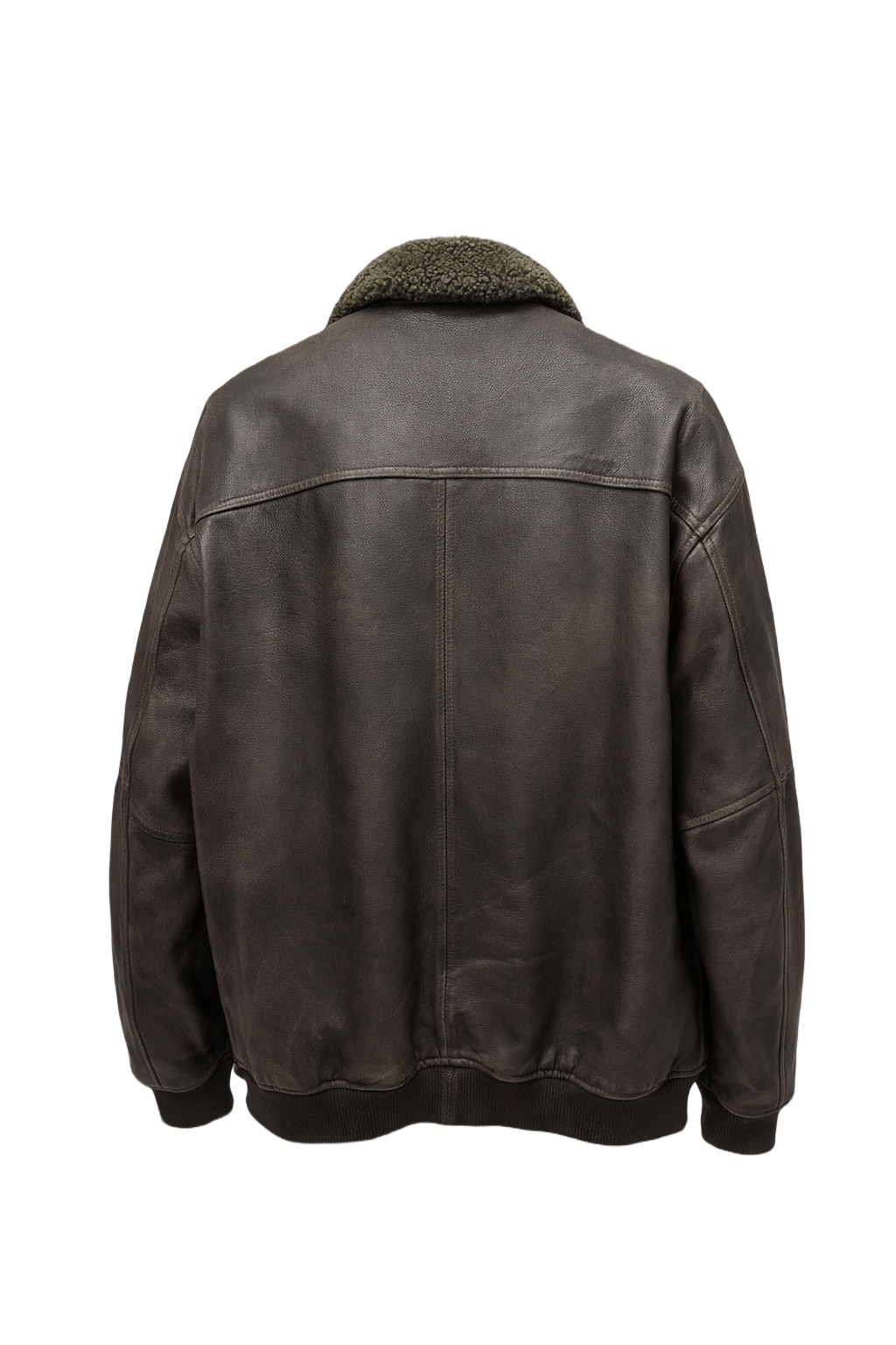 1980s Dark Brown Leather Jacket - Back View
