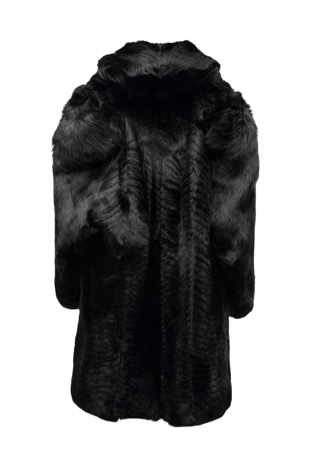 1970s Black Fur Coat - Back View