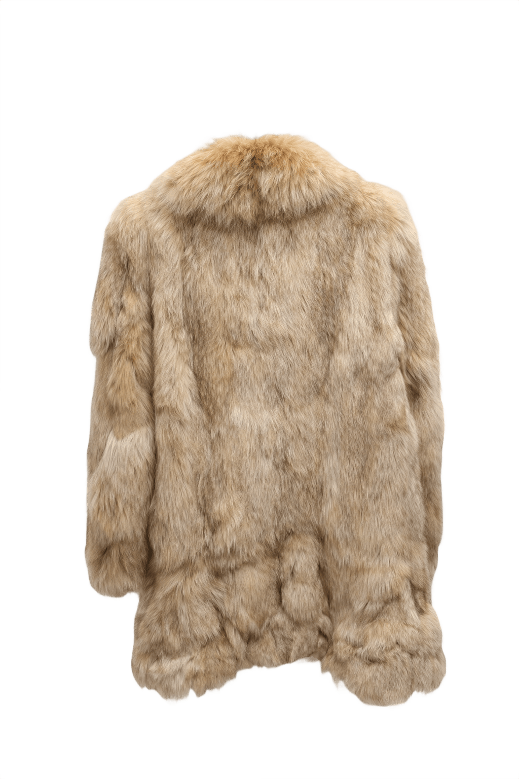 1980s Beige Fur Oversized Fur Coat - Back View