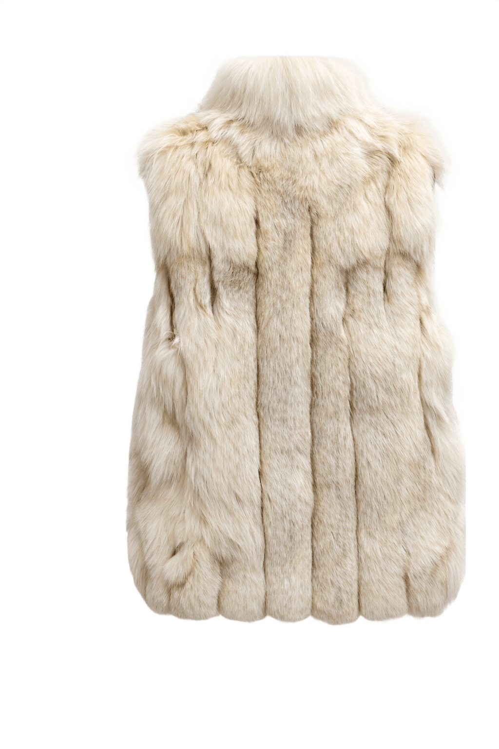 1980s Cream Fur Vest - Back View