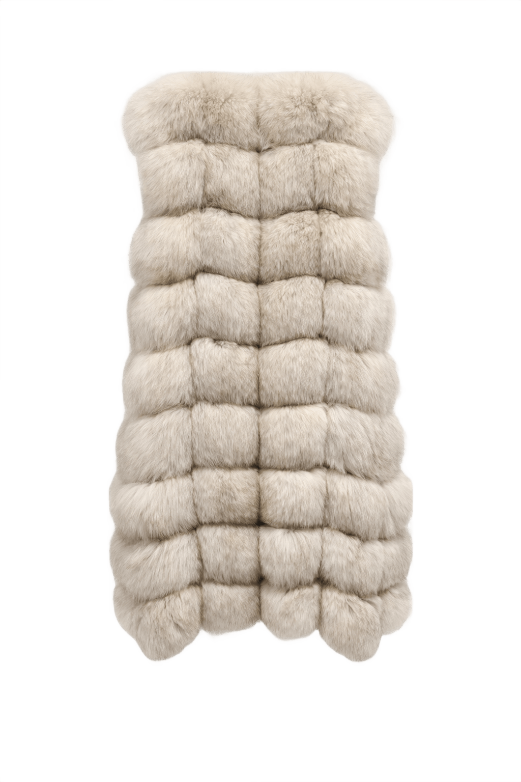 1990s Light Grey Fur Coat - Back View