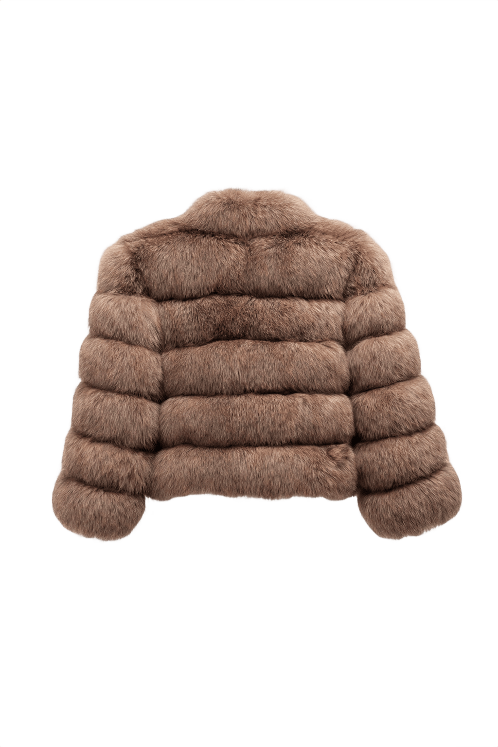 1990s Taupe Brown Fur Coat - Back View