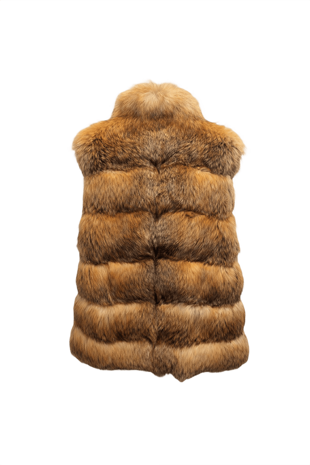 1980s Orange Fur Vest - Back View