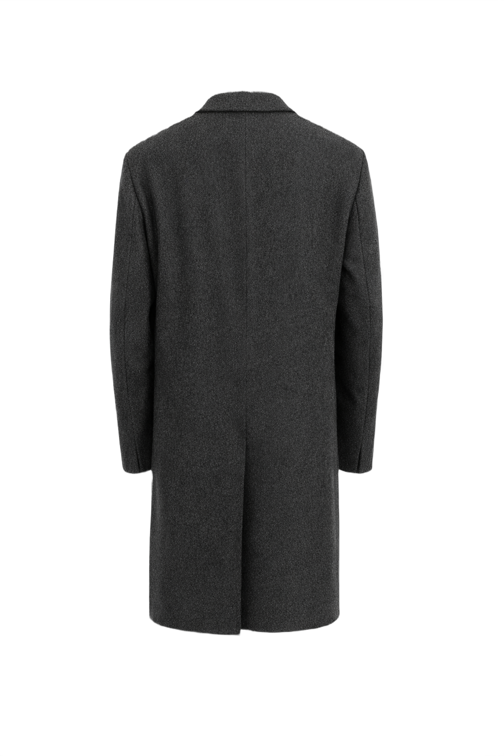 1990s Charcoal Grey Wool Coat - Back View