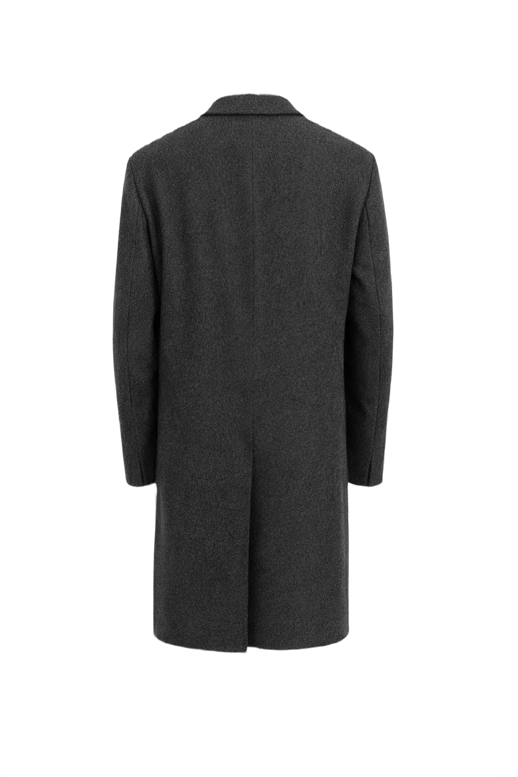 1990s Charcoal Grey Wool Coat - Back View