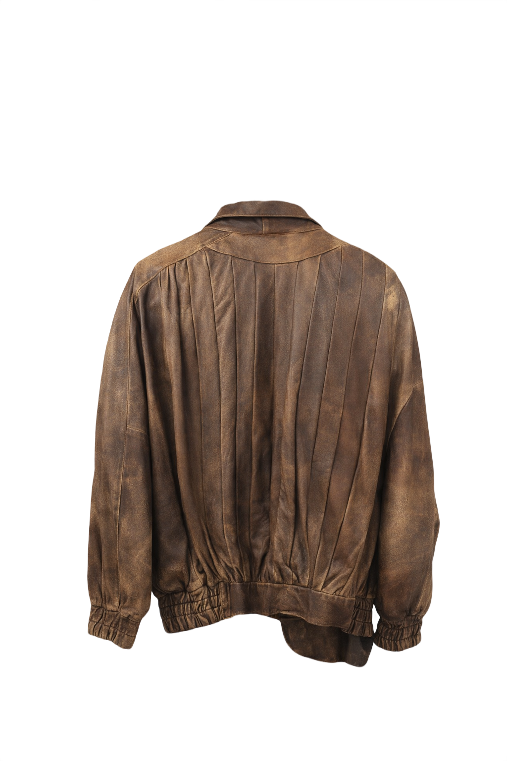 1980s Brown Leather Jacket - Back View