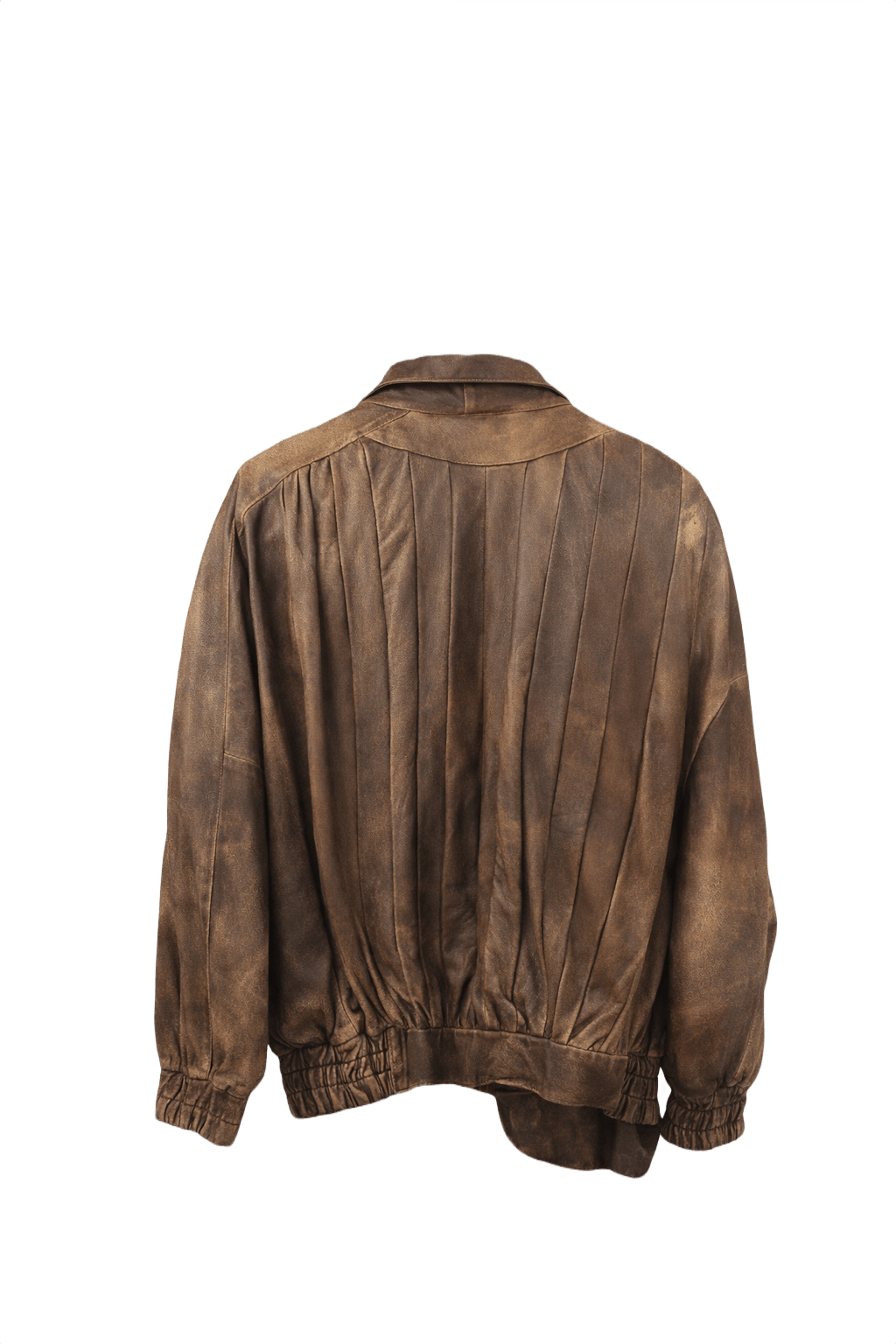 1980s Brown Leather Jacket - Back View