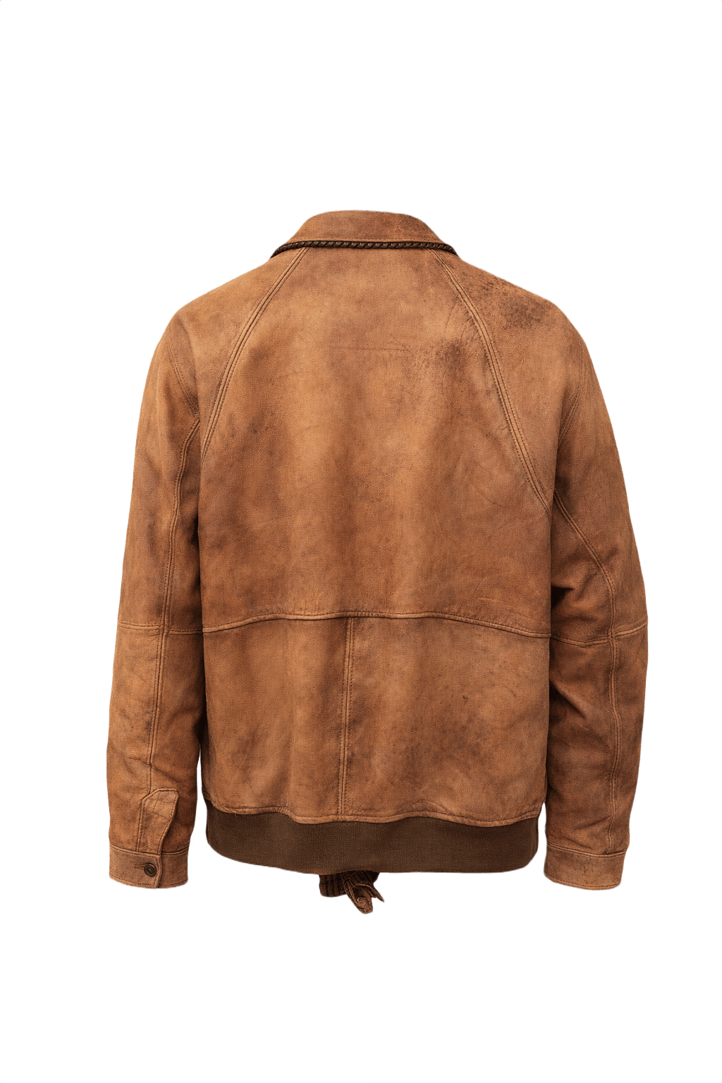 1970s Brown Leather Jacket - Back View