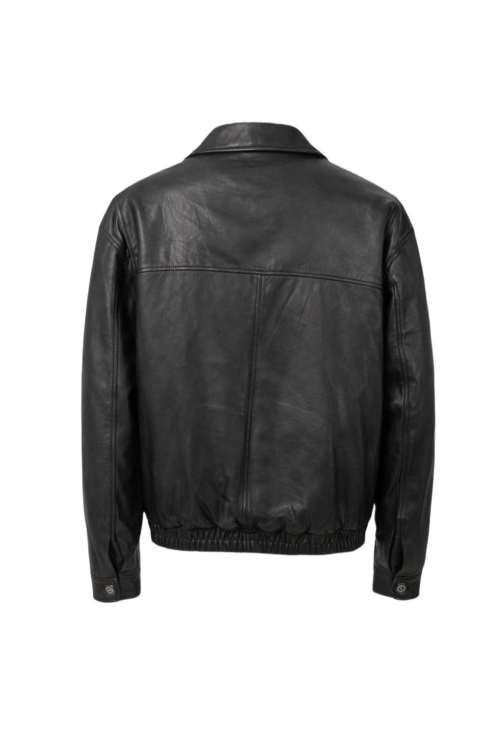1990s Black Leather Jacket - Back View