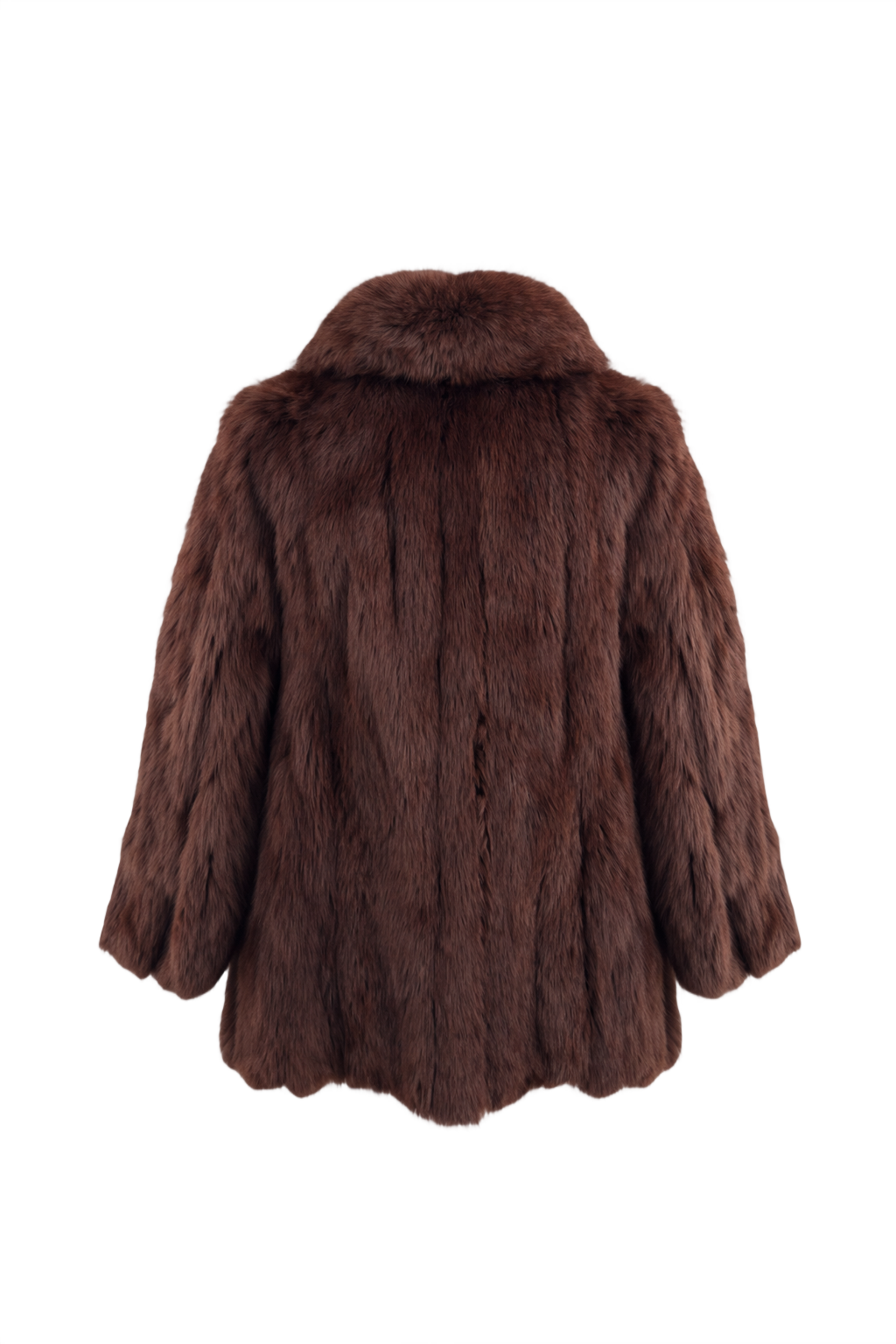 1980s Brown Fur Coat - Back View