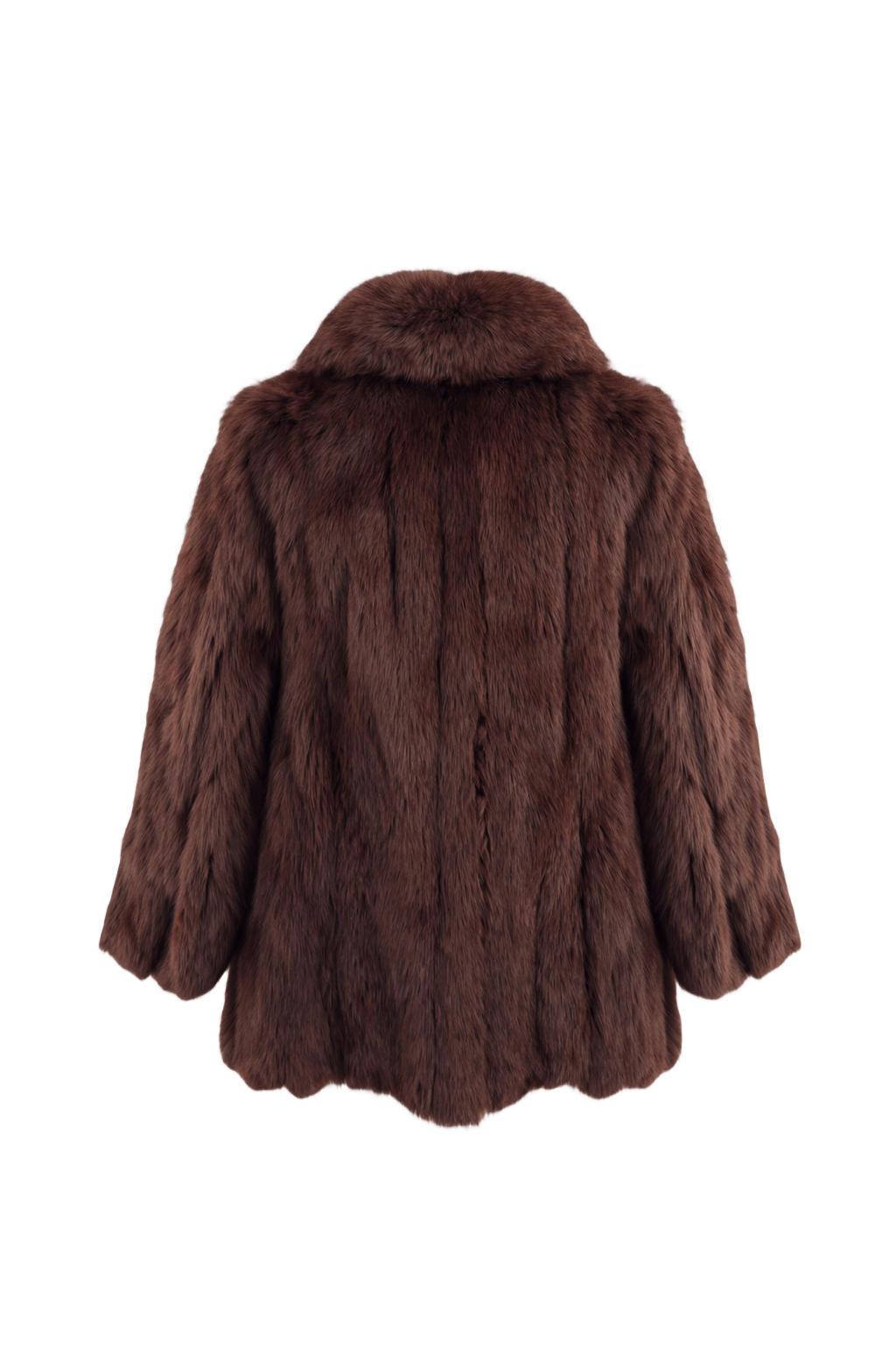 1980s Brown Fur Coat - Back View