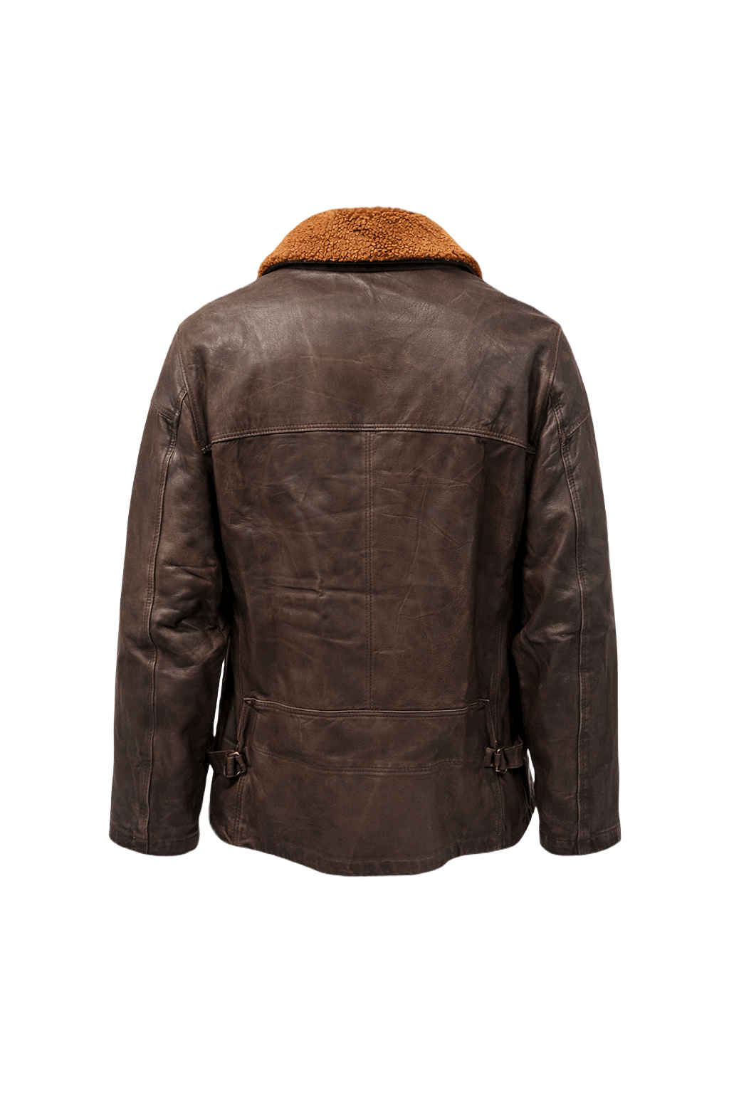 1970s Brown Leather Yves Saint Laurent Jacket - Back View