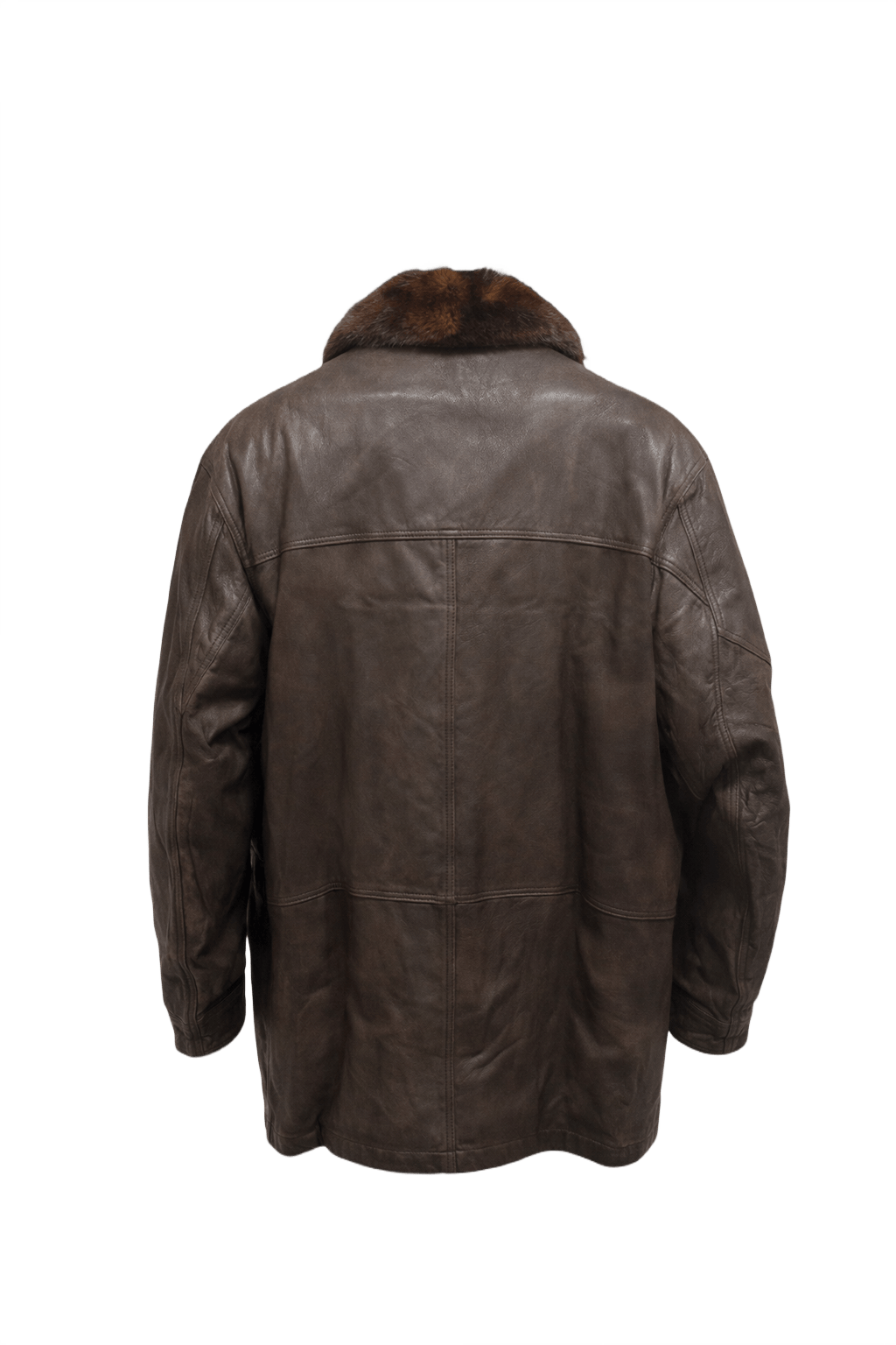 1970s Brown Leather Jacket - Back View