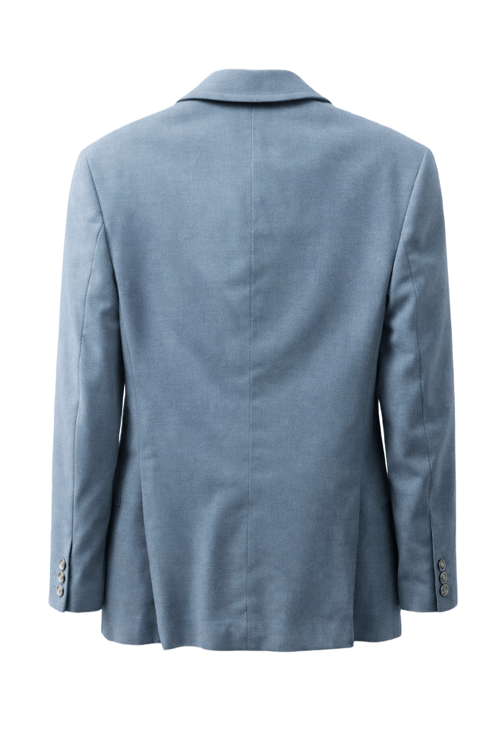 1980s Dusty Blue Cotton Blend Blazer - Back View