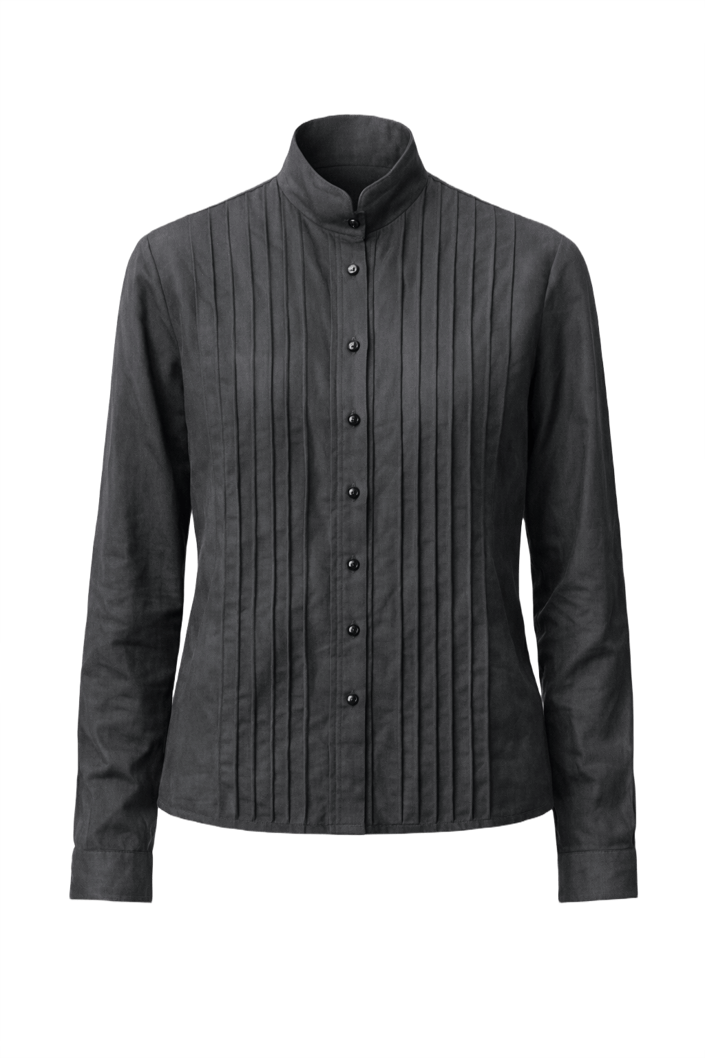 1990s Black Silk Shirt - Front View