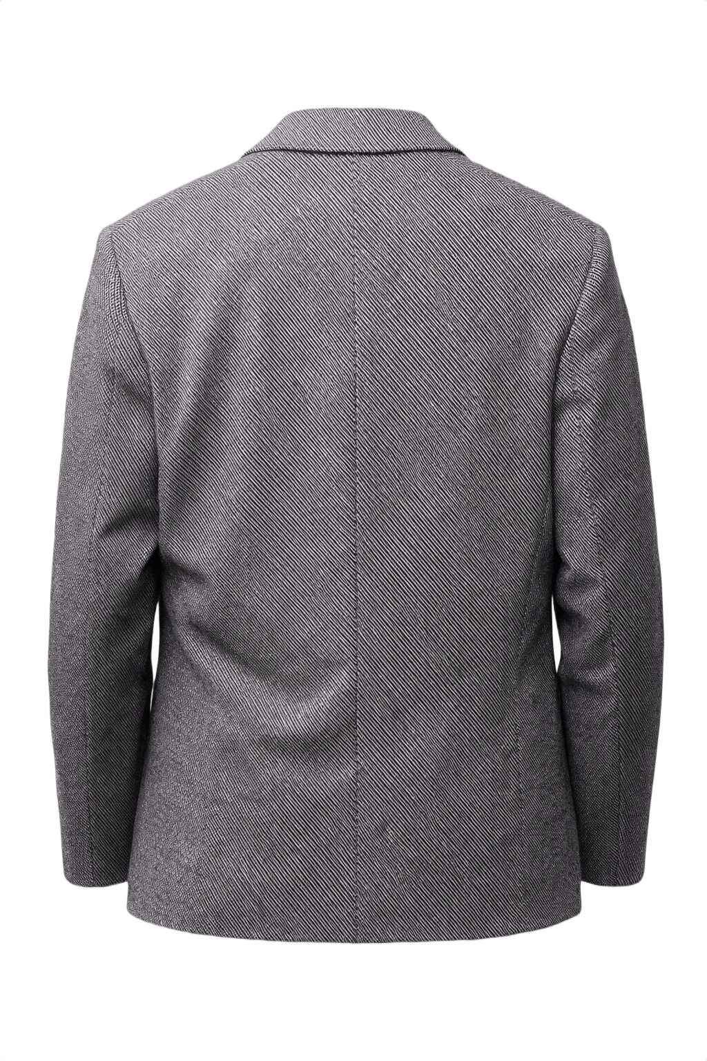 1970s Black and White Wool Blazer - Back View