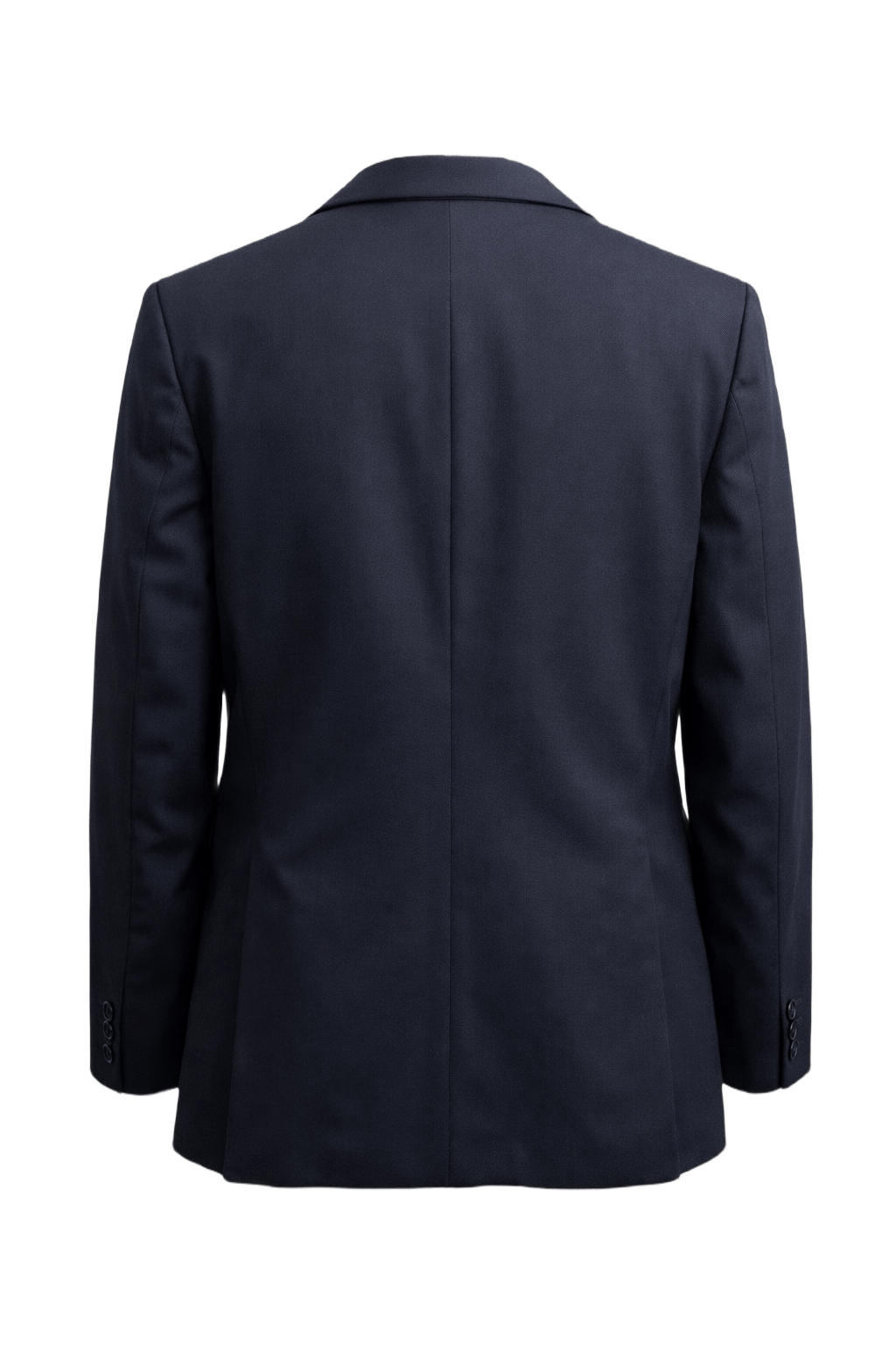 1970s Navy Blue Wool Blazer - Back View