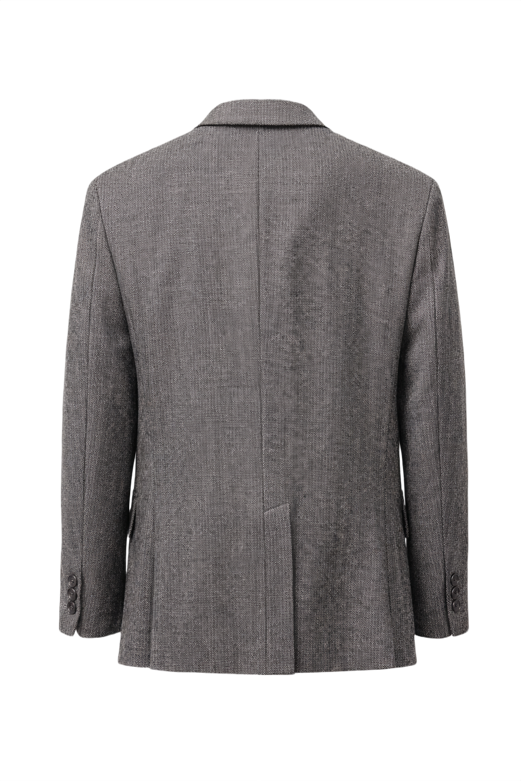 1970s Charcoal Grey Wool Blazer - Back View