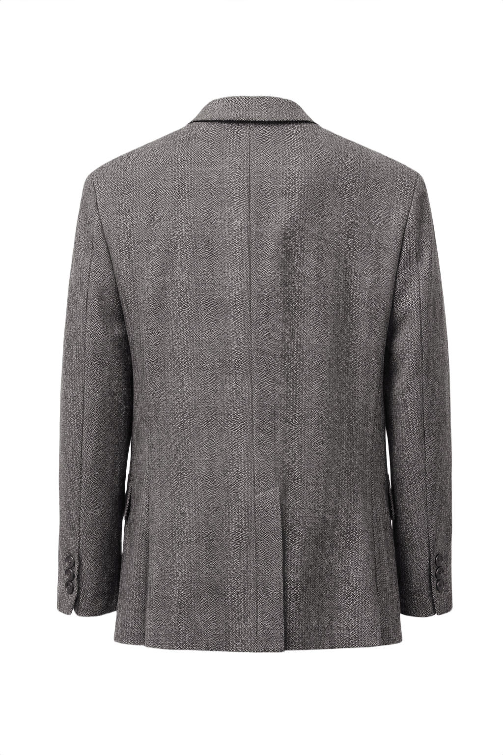 1970s Charcoal Grey Wool Blazer - Back View