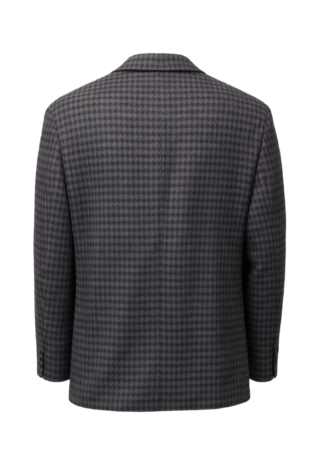 1970s Brown Houndstooth Wool Blend Blazer - Back View