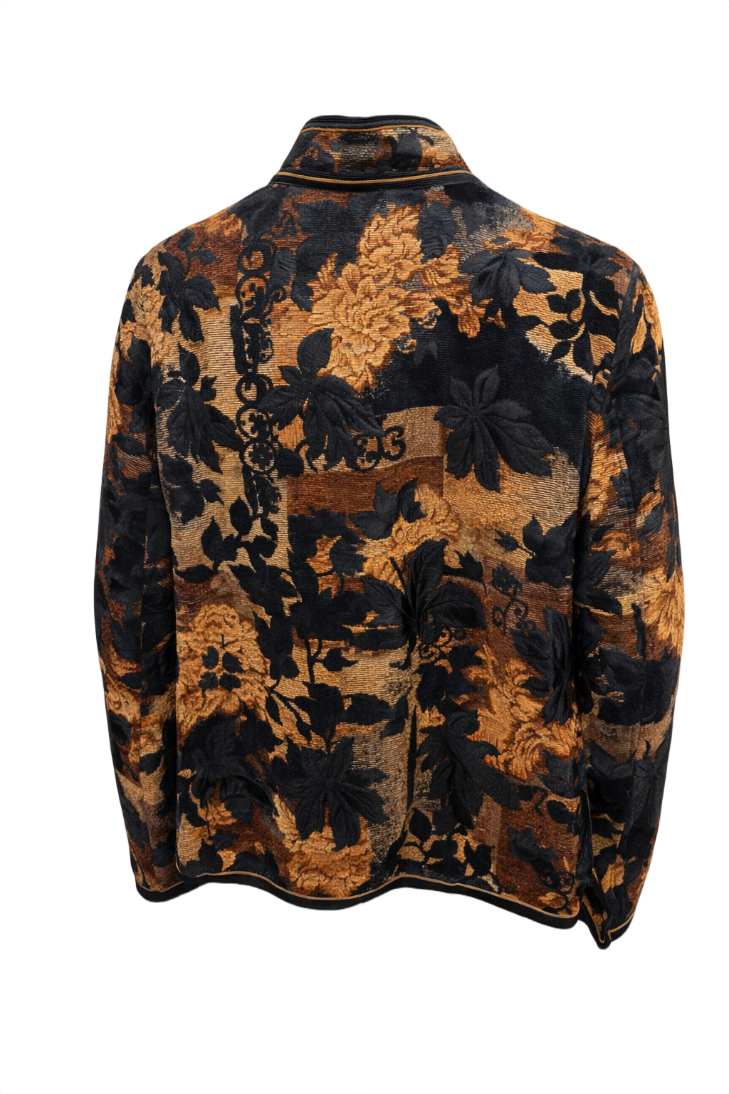 1970s Black Jacquard Jacket - Back View