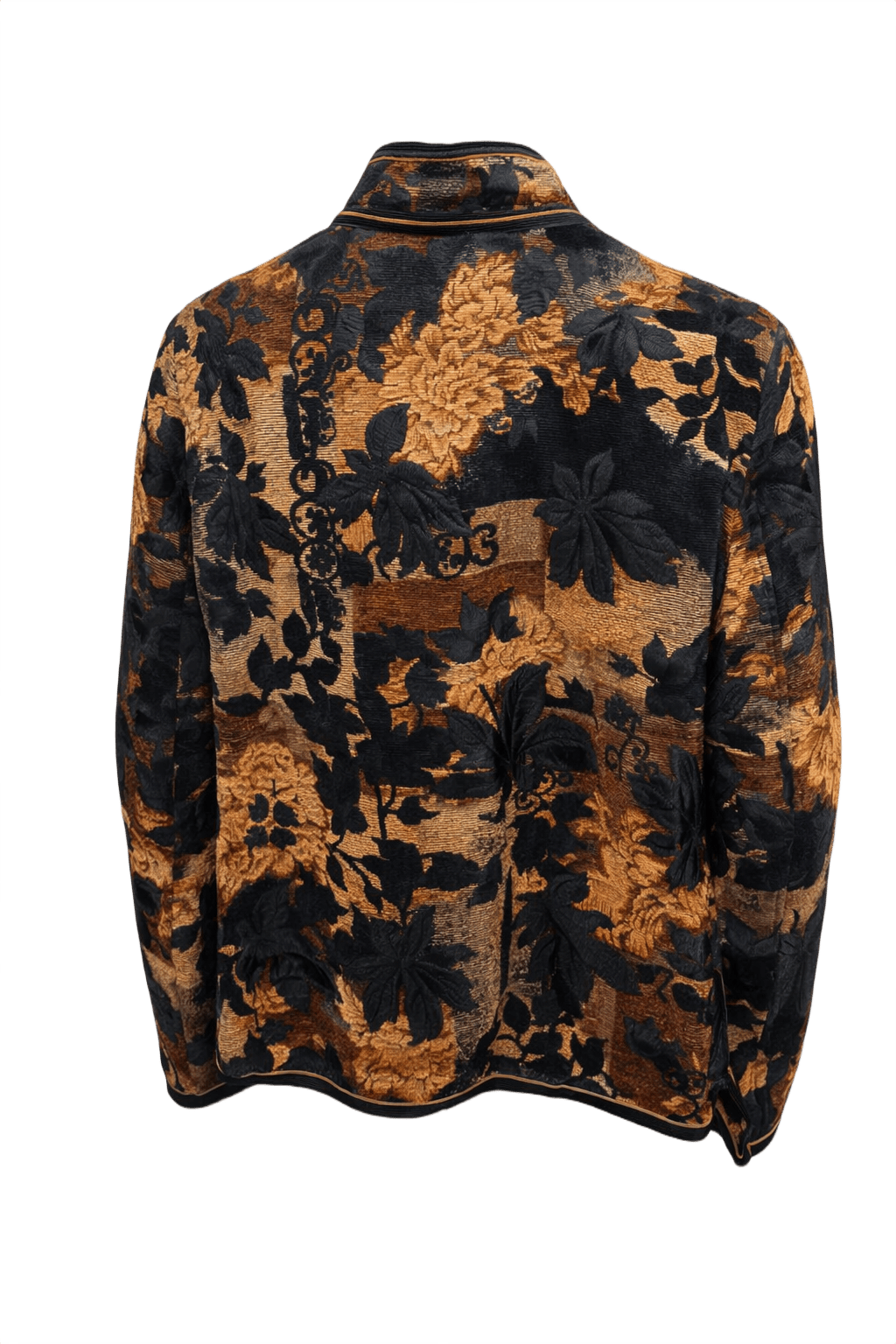 1970s Black Jacquard Jacket - Back View