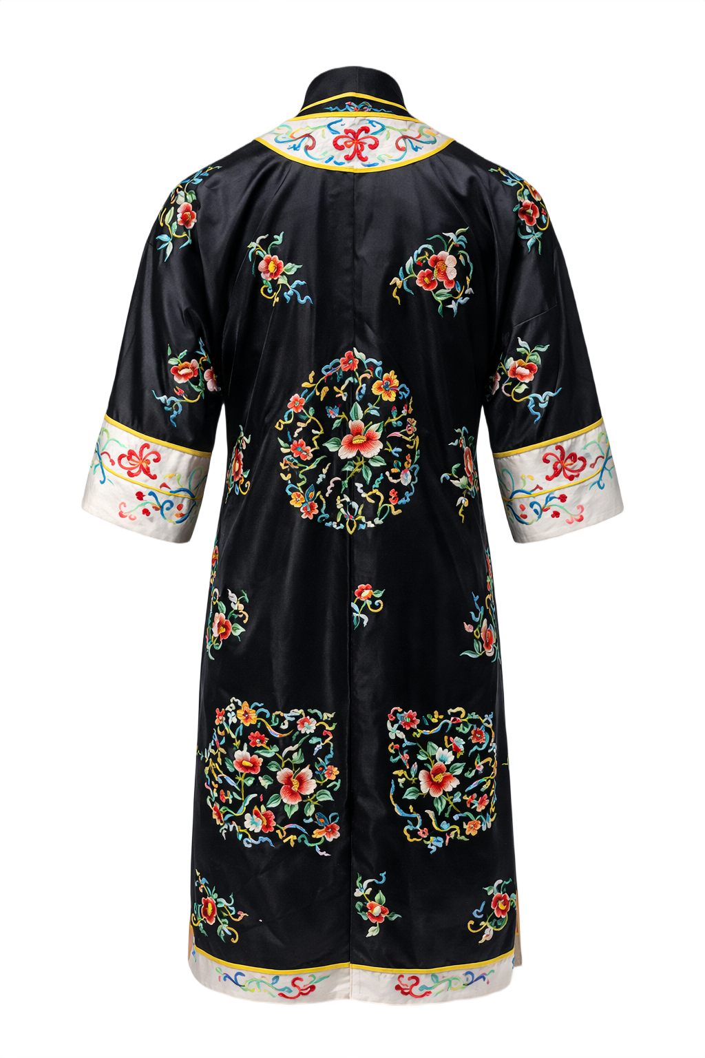 1950s Black Silk Dress - Back View