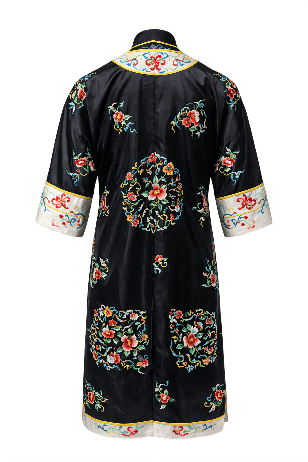 1950s Black Silk Dress - Back View