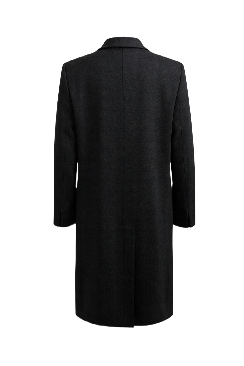 1990s Black Wool Coat - Back View