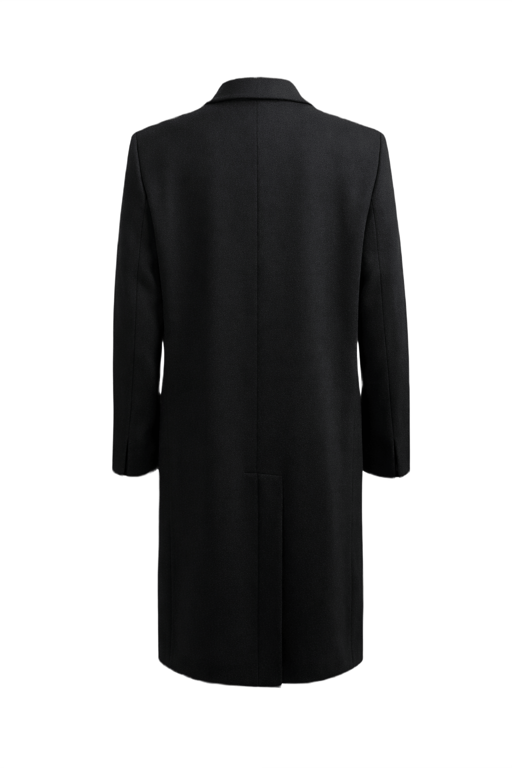 1990s Black Wool Coat - Back View