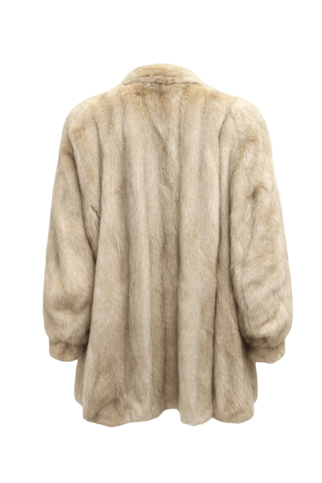 1980s Cream Fur Coat - Back View