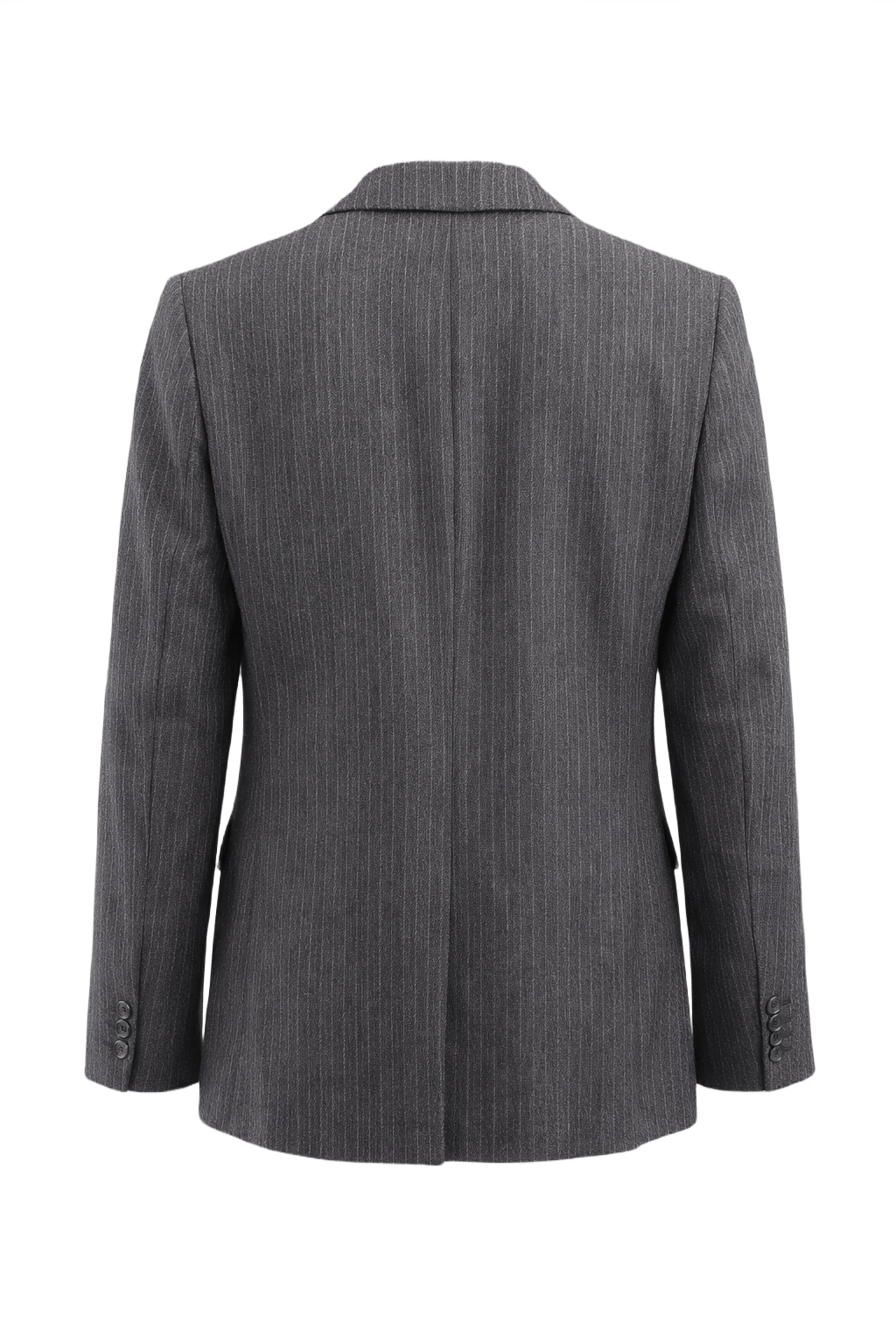 1980s Charcoal Grey Wool Blazer - Back View