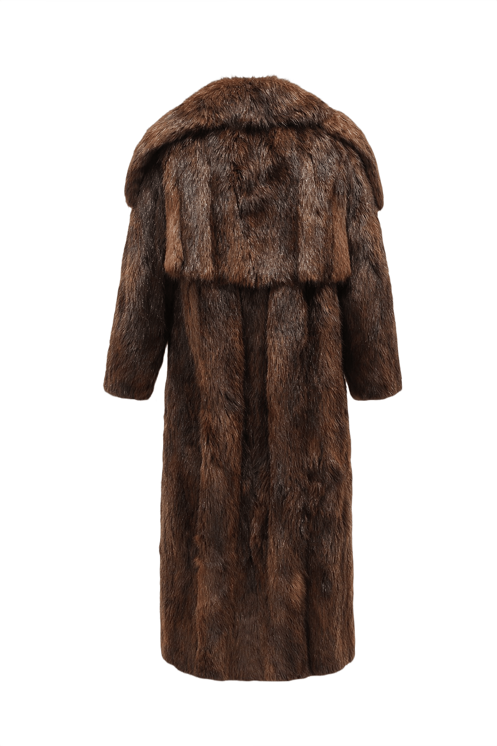1980s Dark Brown Fur Coat - Back View