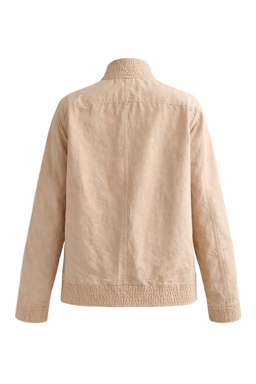 1970s Beige Silk Jacket - Back View