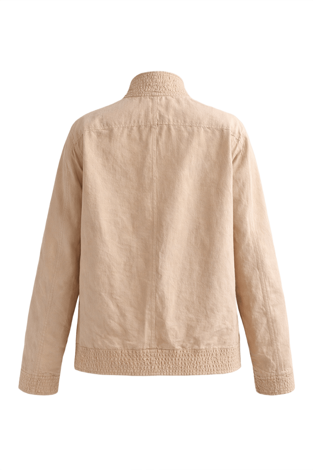 1970s Beige Silk Jacket - Back View