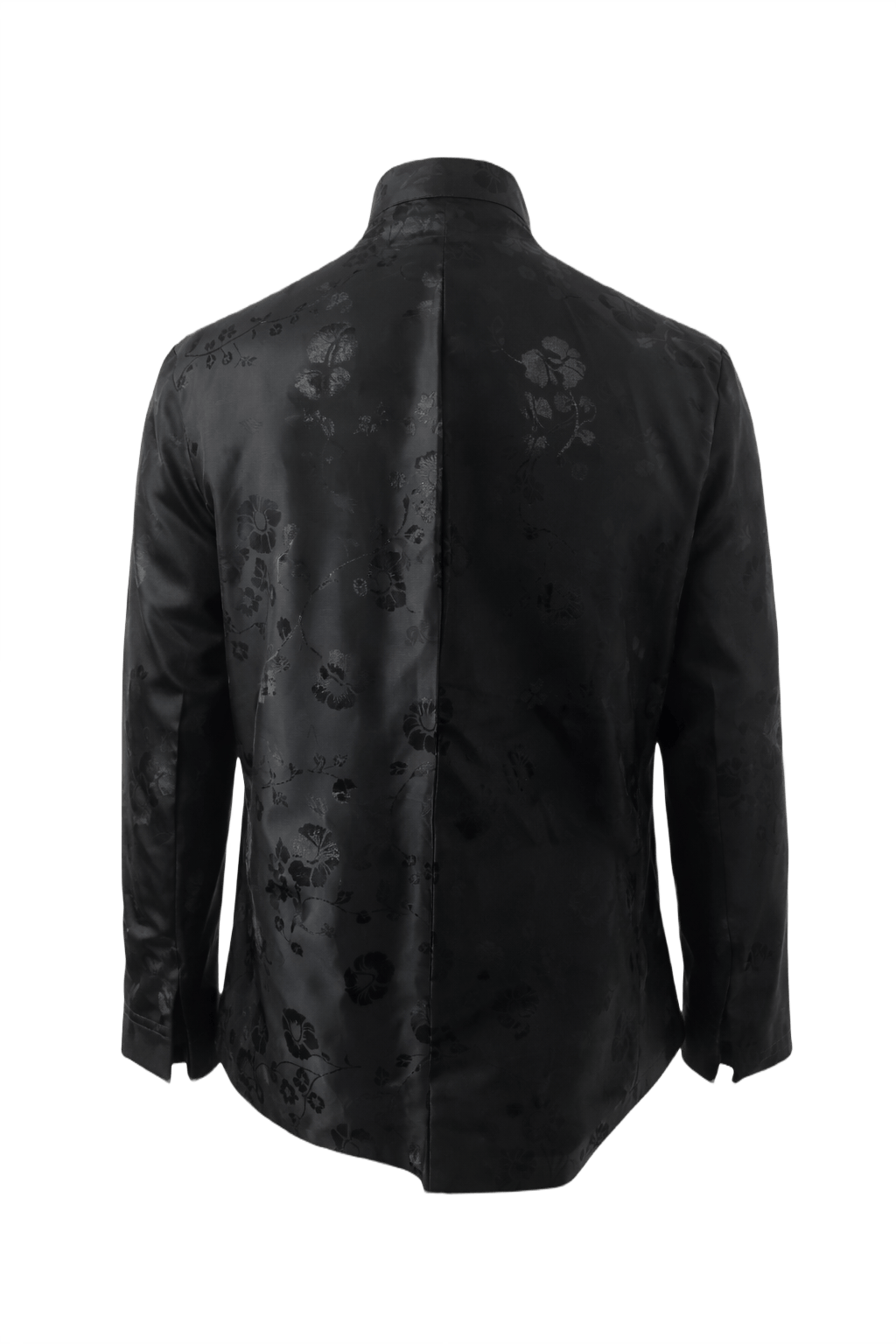 1970s Black Silk Jacket - Back View