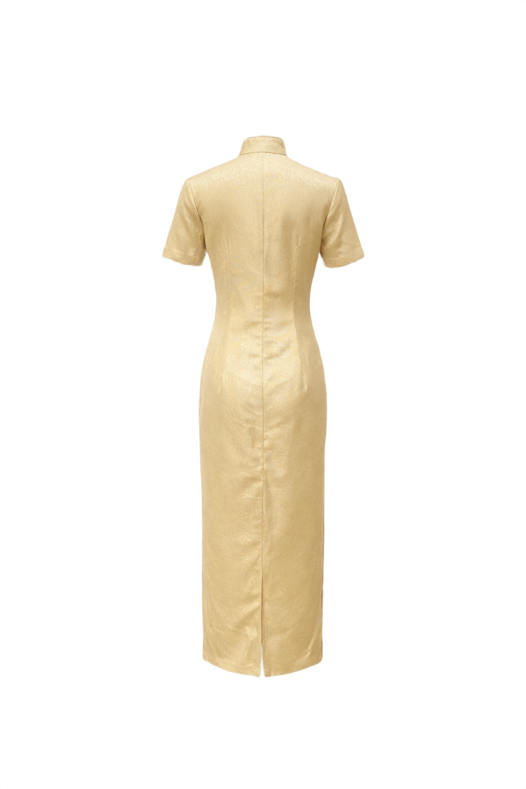 1970s Cream Silk-like Dress - Back View