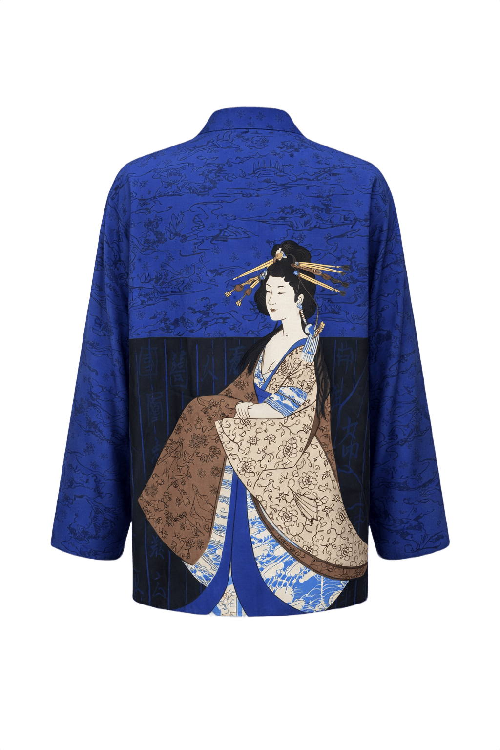 1980s Blue Polyester Jacket - Back View