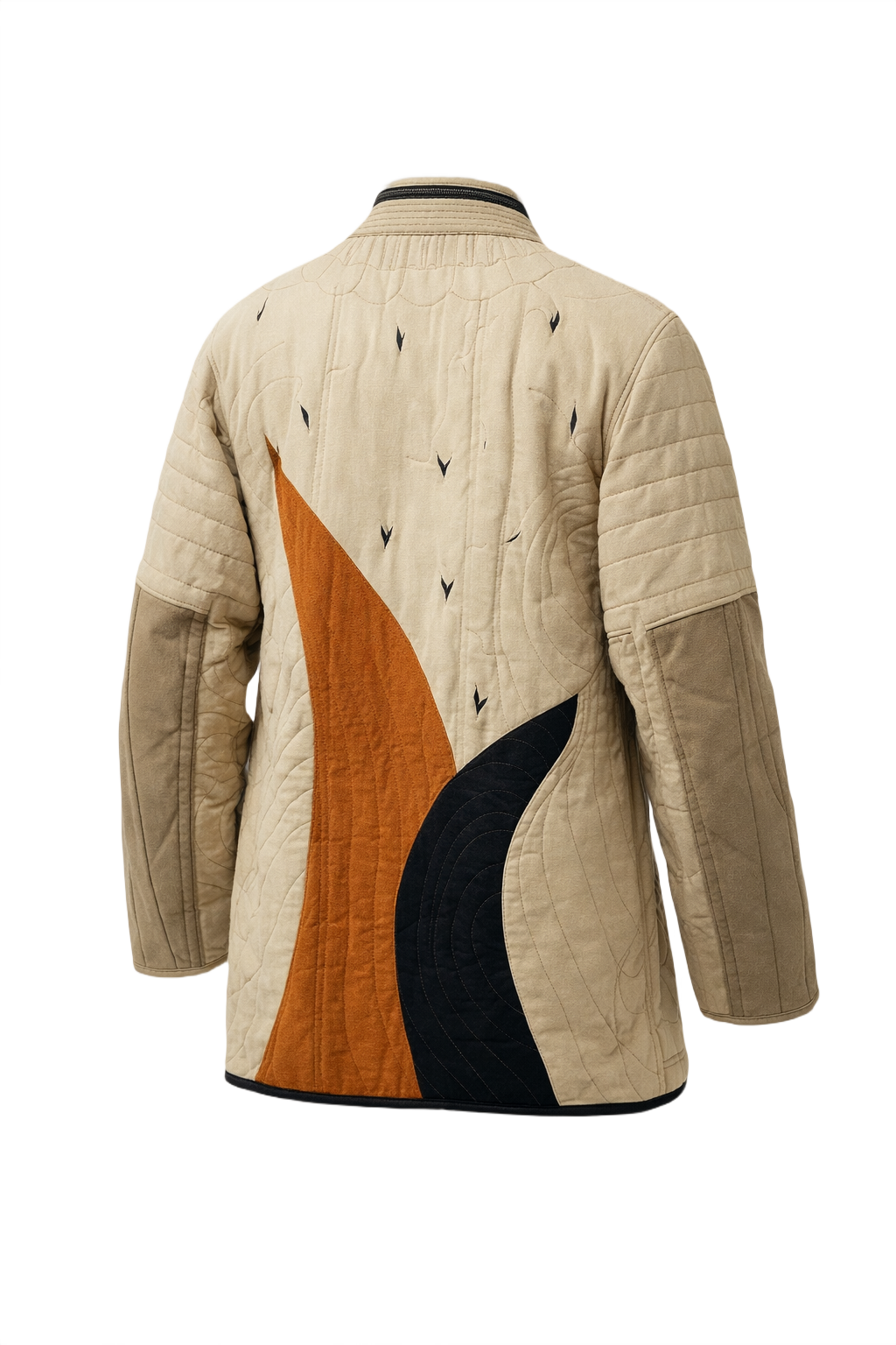 1980s Beige Cotton Coat - Back View