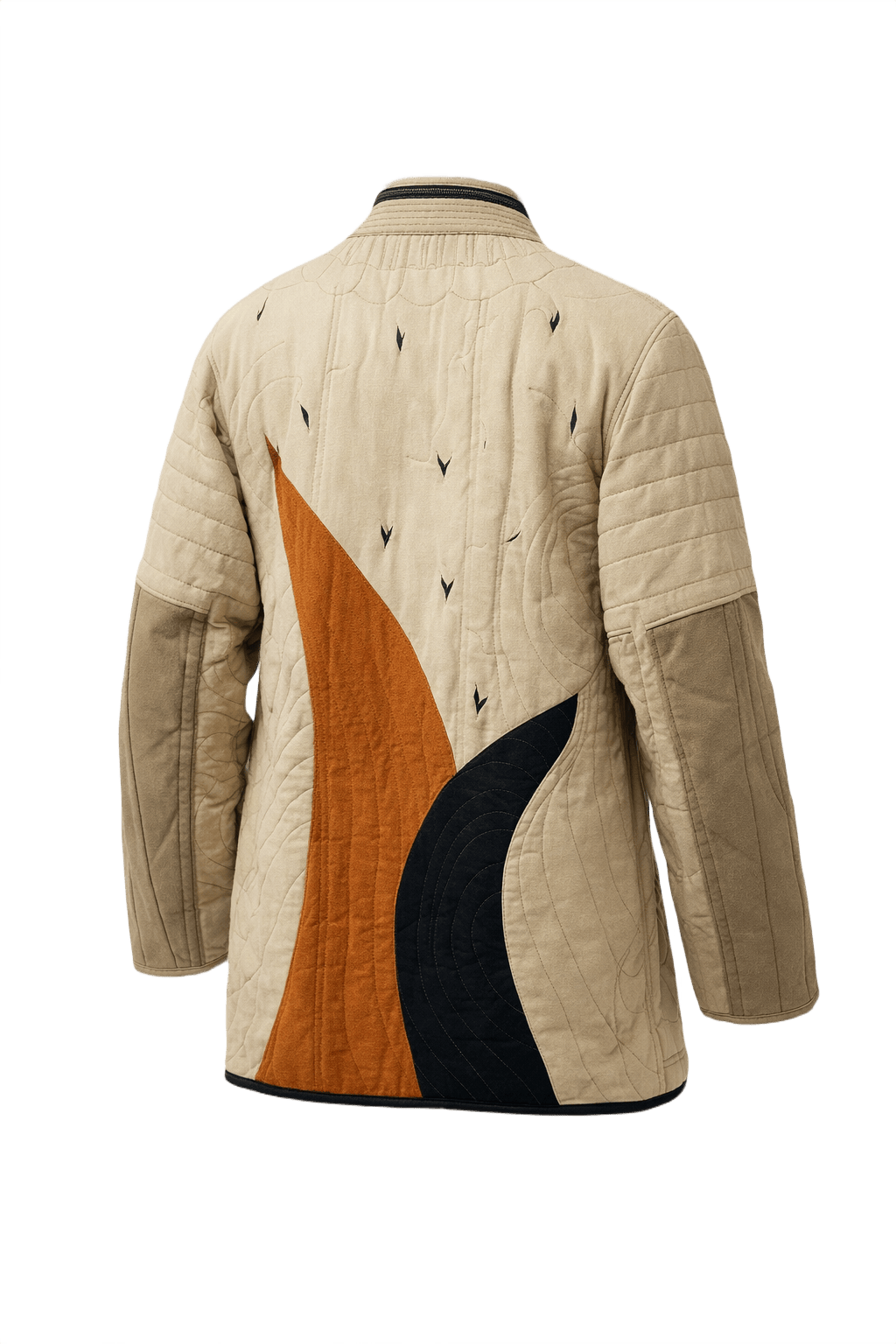 1980s Beige Cotton Coat - Back View
